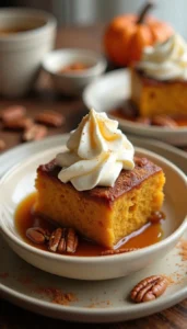 Pumpkin Bread Pudding with Pumpkin Spice Whipped Cream