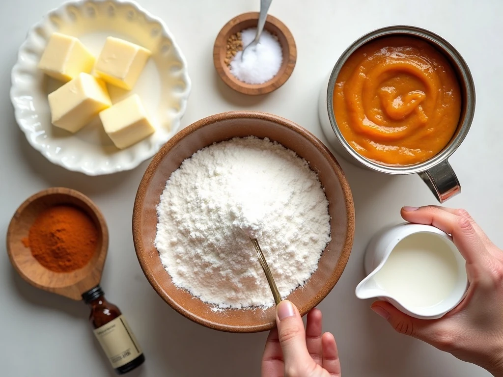 Ingredients for easy pumpkin buttercream frosting