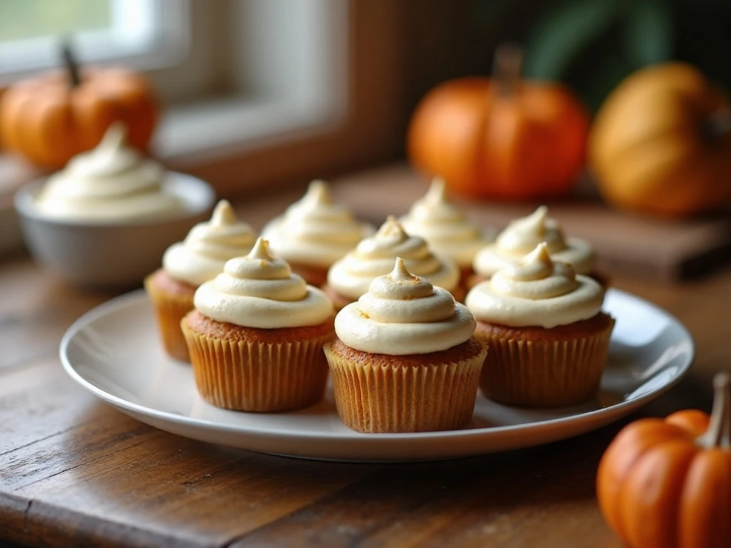 Pumpkin buttercream cupcakes ready for storage or serving