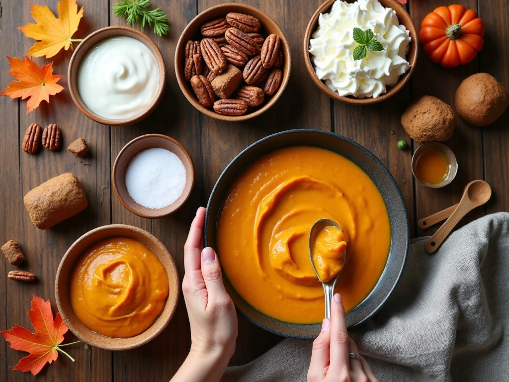 Ingredients for pumpkin cheesecake gingerbread yogurt parfaits
