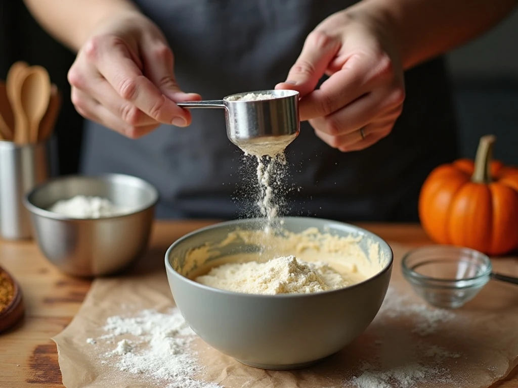 Measuring flour correctly for tender pumpkin bread