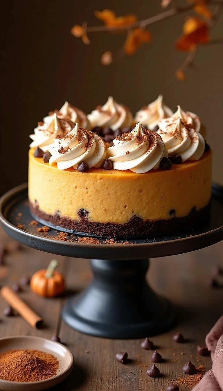 Pumpkin Chocolate Chip Cheesecake: A Fall Favorite