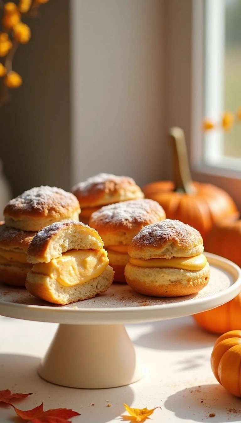 Easy Pumpkin Cream Puffs Recipe with Cream Cheese Filling