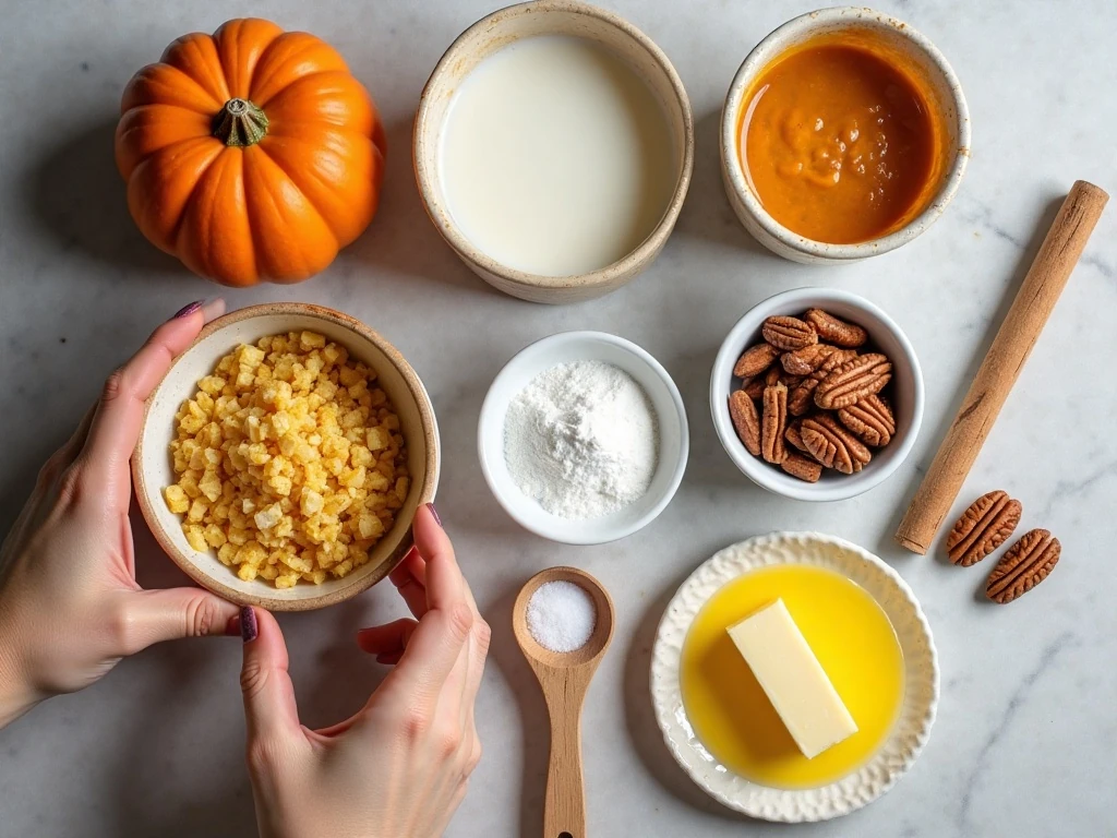 Ingredients for pumpkin crunch cake