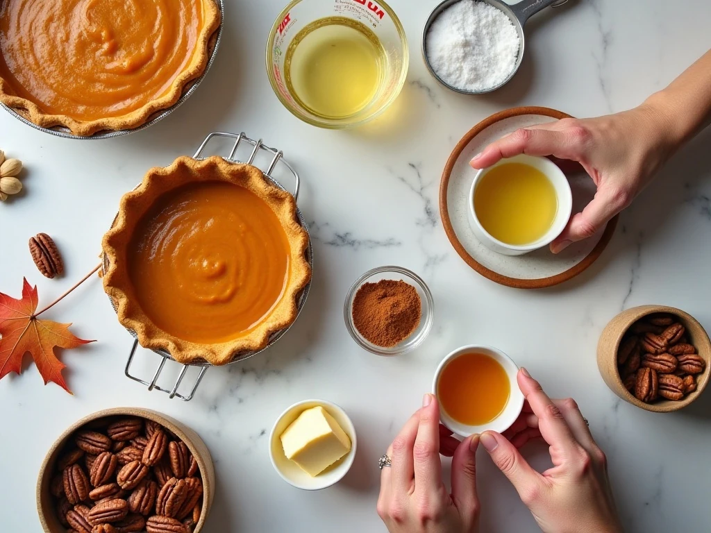 Ingredients for easy pumpkin dump cake arranged on a counter