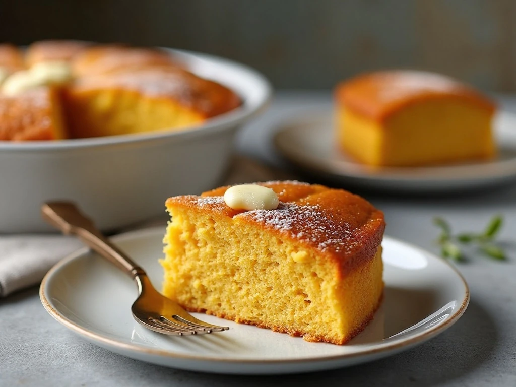 Sliced pumpkin dump cake ready to store or serve