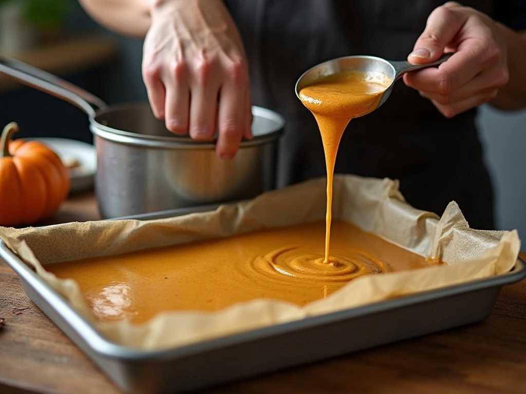 Candy thermometer and prepared pan for pumpkin fudge
