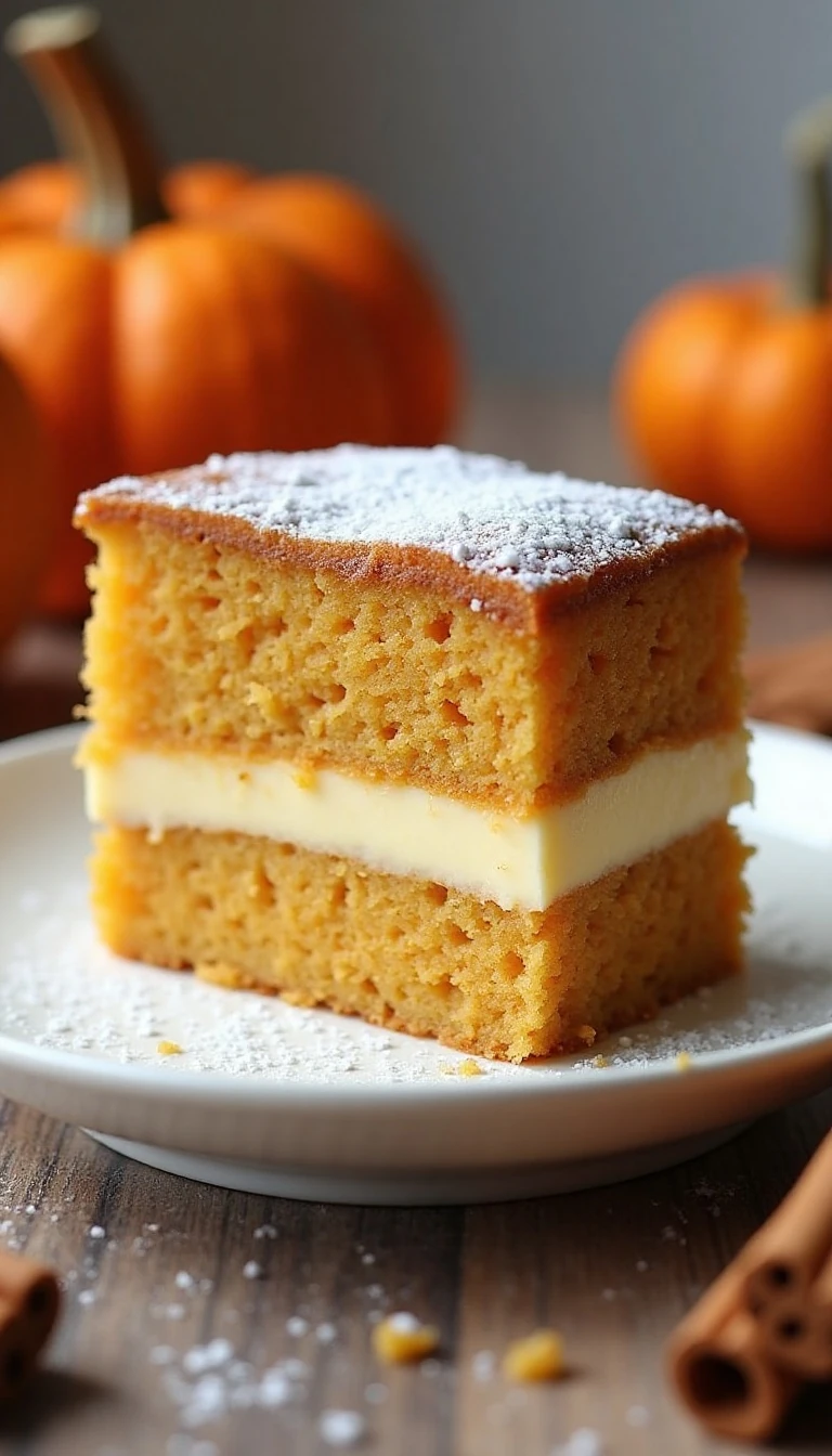 Easy Pumpkin Magic Cake Recipe with Three Delicious Layers