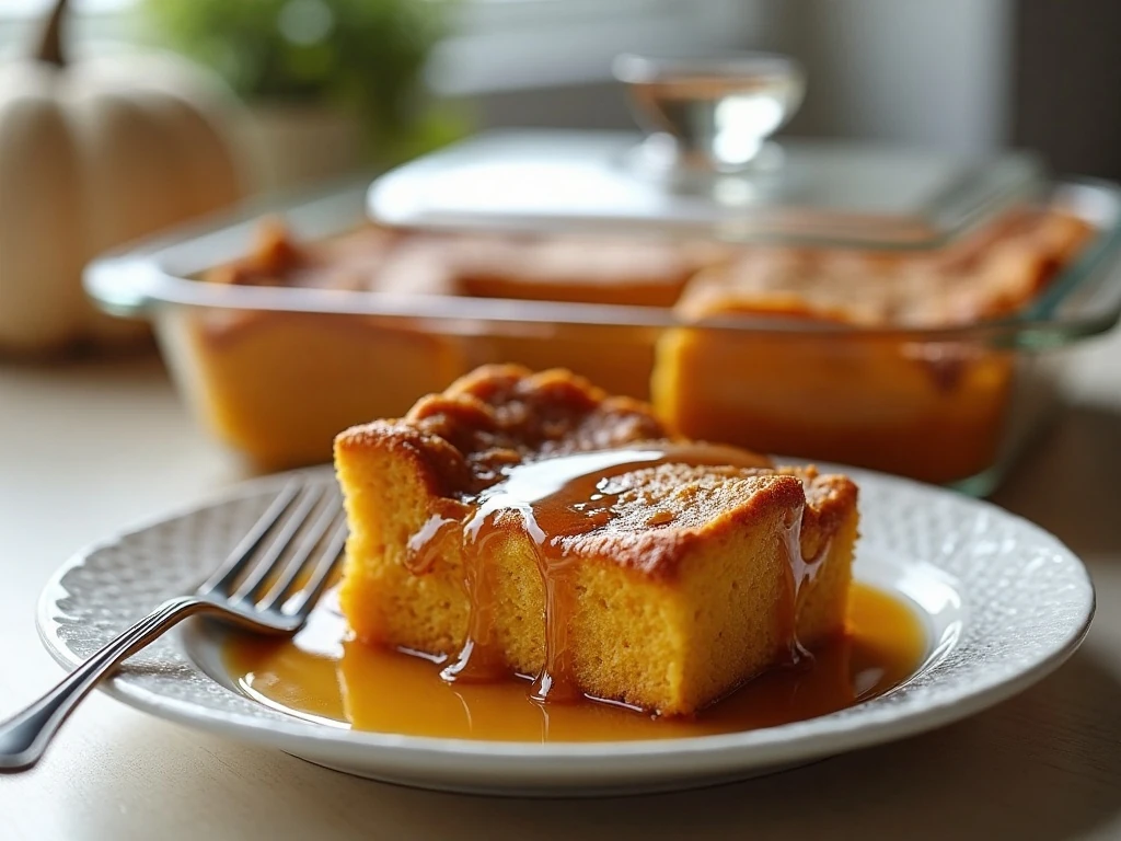 Stored and reheated pumpkin crockpot French toast