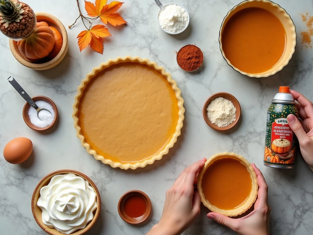 Ingredients for easy mini pumpkin pies in a muffin tin