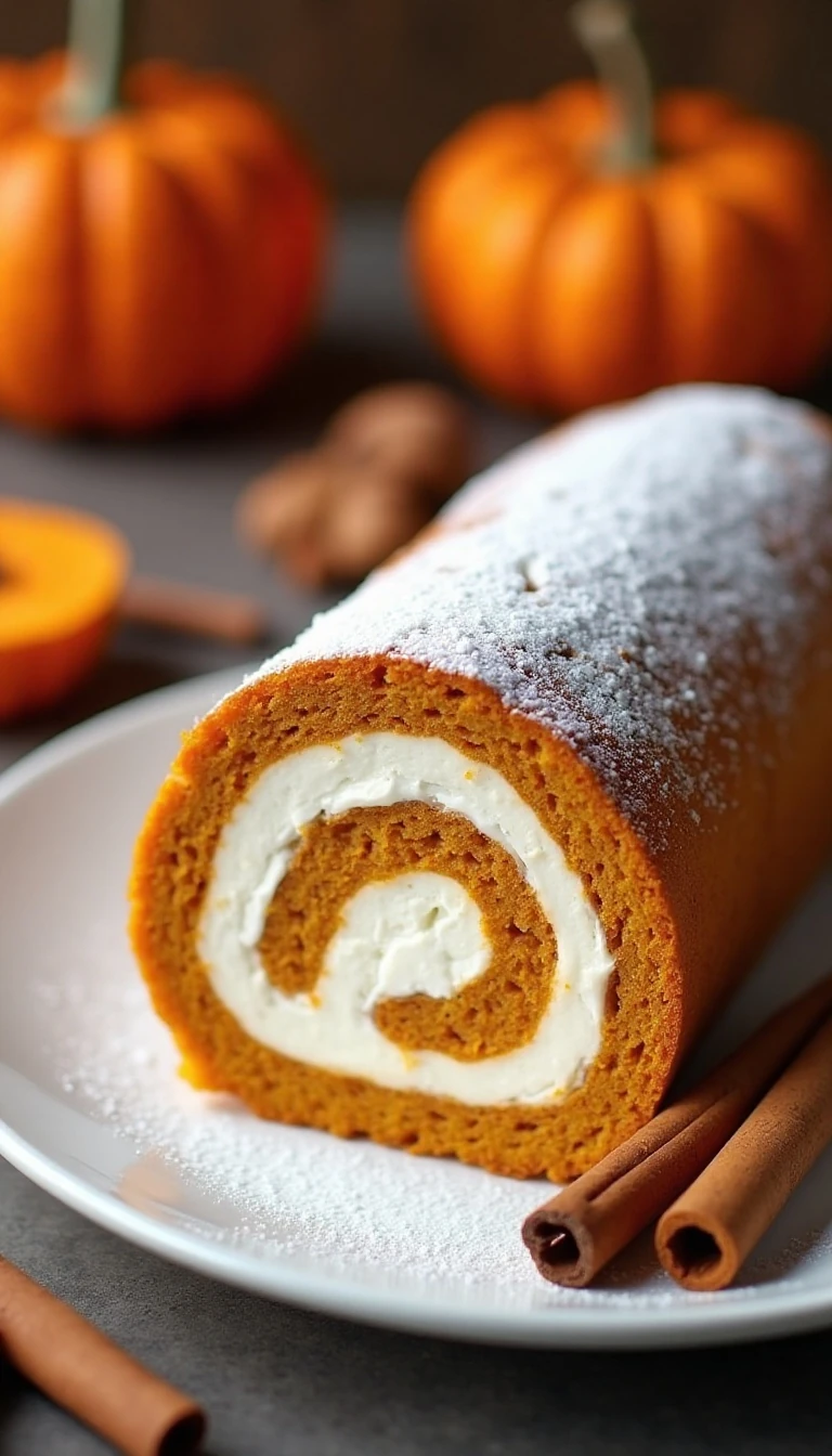 Easy Pumpkin Roll with Cream Cheese Filling Recipe