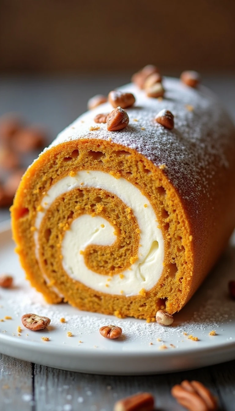 Easy Pumpkin Spice Cake Roll Recipe with Cream Cheese Filling