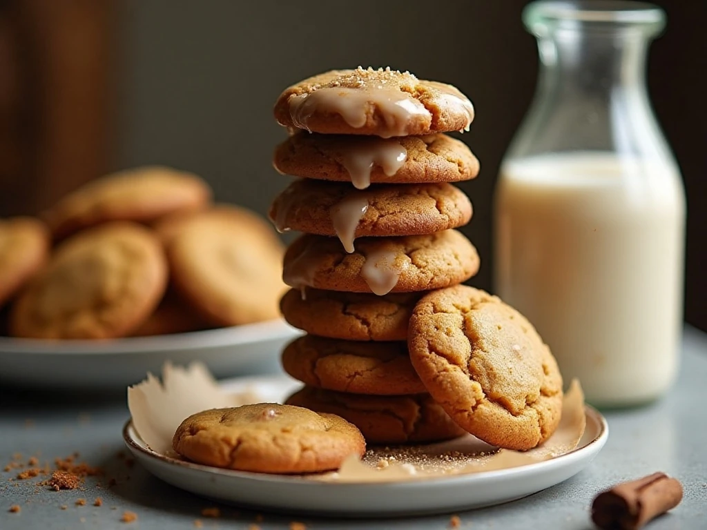 Pumpkin spice latte cookies stored in an airtight container