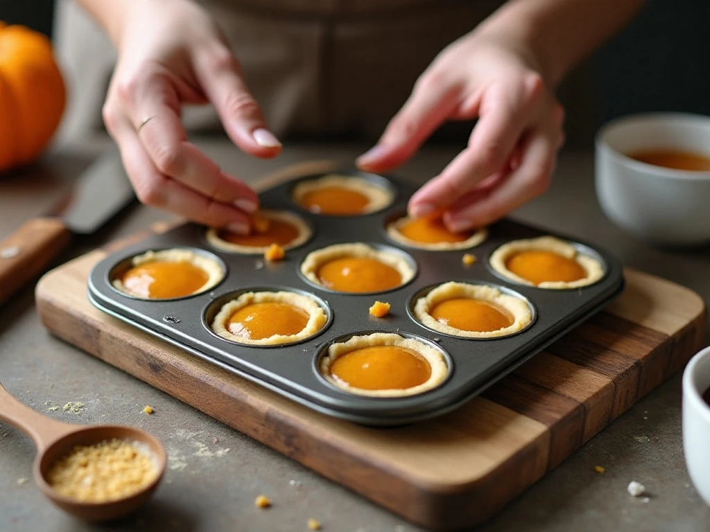 Filled cookie cups ready for baking