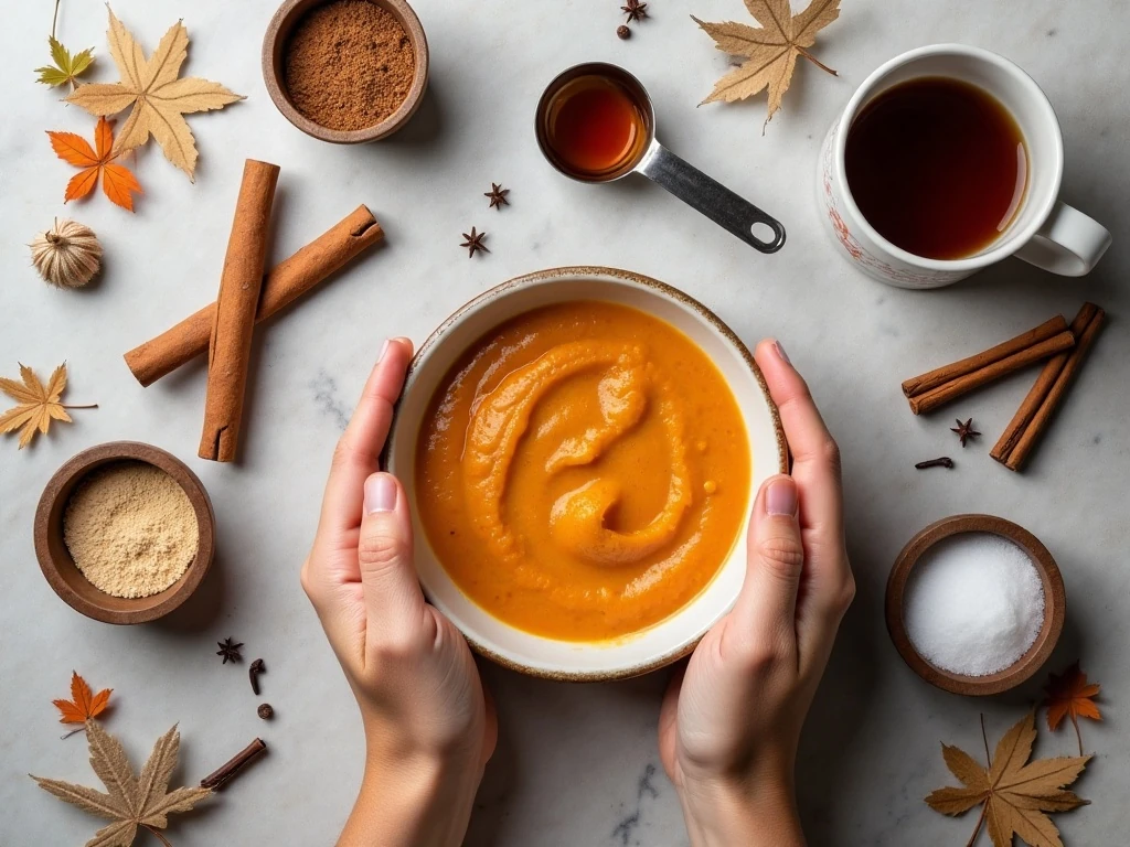 Ingredients for homemade pumpkin spice sauce