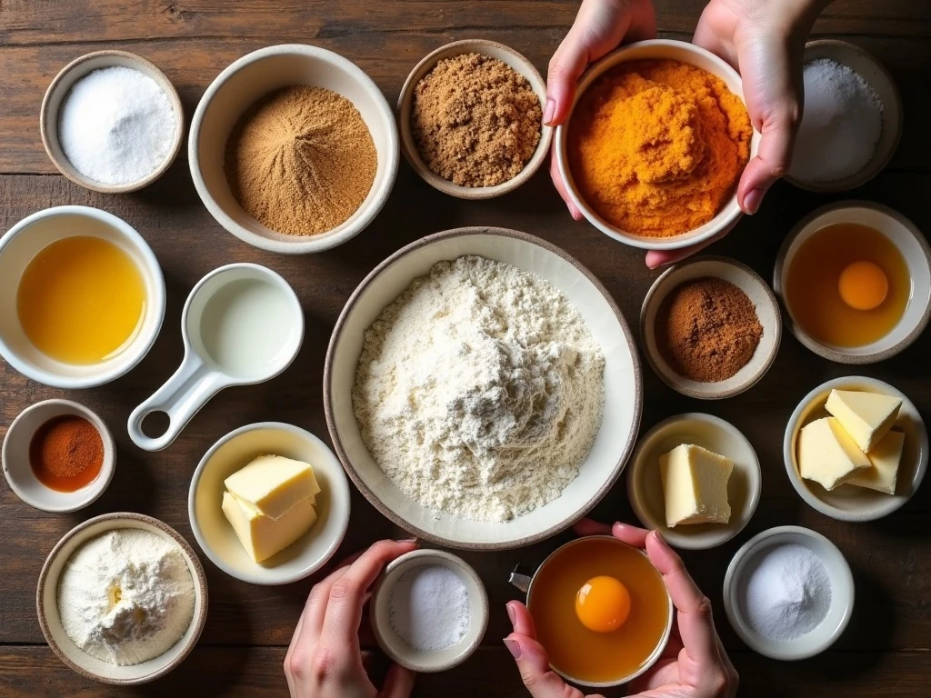 Ingredients for pumpkin spice scooter pies