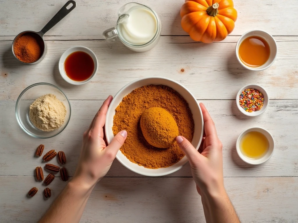 Ingredients for pumpkin spiced glazed cake bites