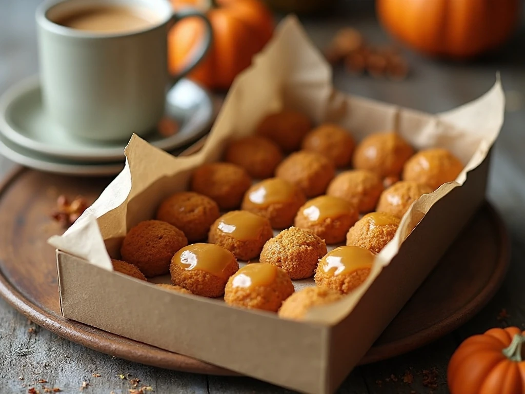 Pumpkin cake bites prepared for storage and serving