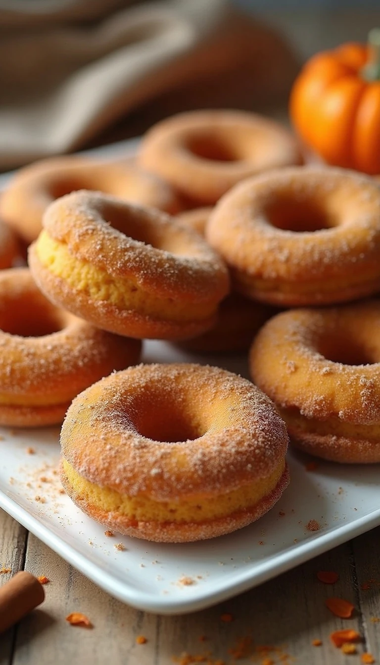 Easy Baked Pumpkin Sugar Donuts Recipe