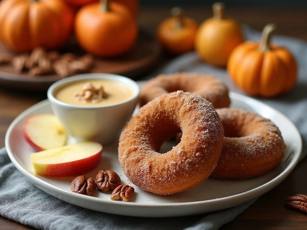 Pumpkin sugar donuts served as part of a fall brunch