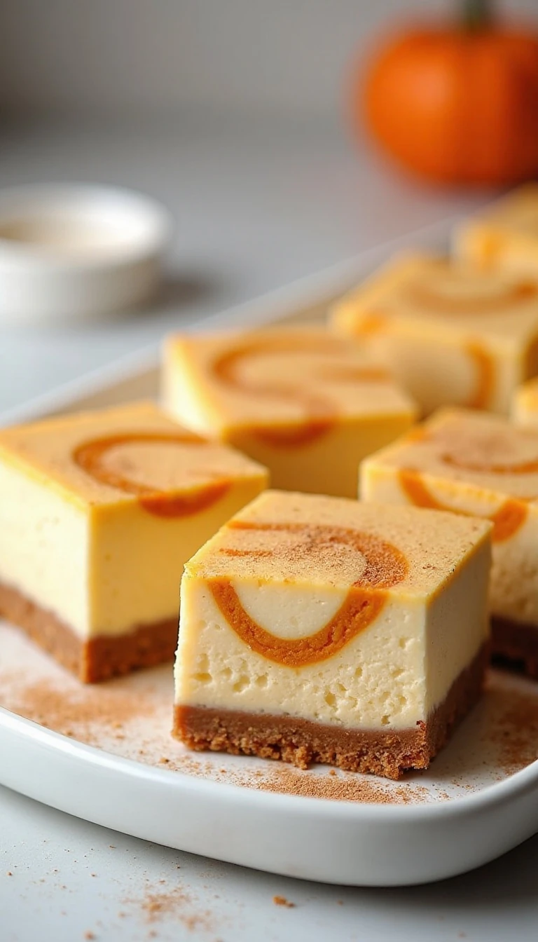 Easy Pumpkin Swirl Cheesecake Bars Recipe