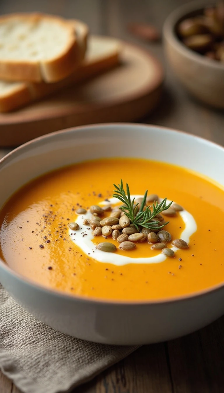 Creamy Pureed Roasted Butternut Squash Soup Recipe