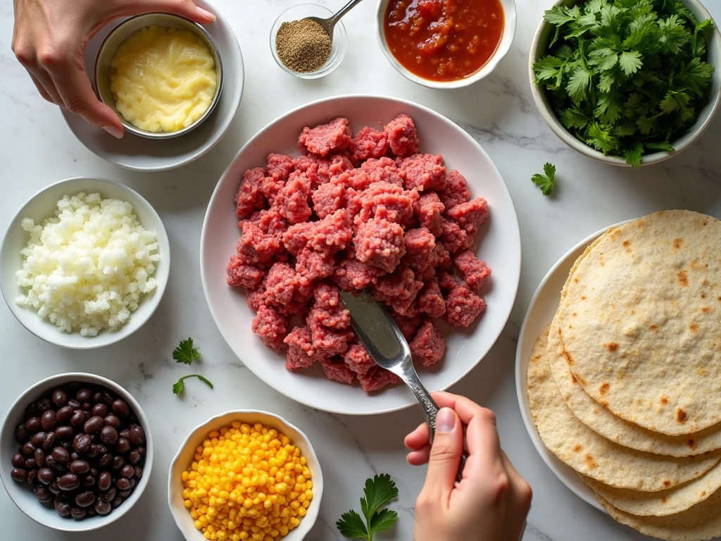 Ingredients for an easy quesadilla casserole recipe