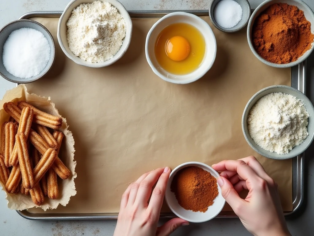 Ingredients for quick and easy churro cookies