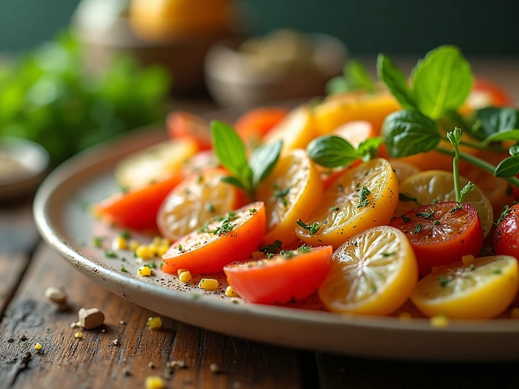 Fresh herbs and garnishes for summer meals