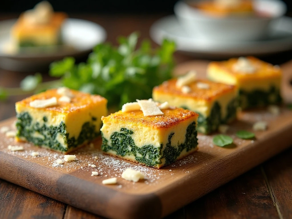 Golden spinach egg casserole ready to serve