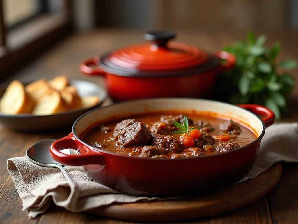 Beef stew ready to serve for a make-ahead dinner
