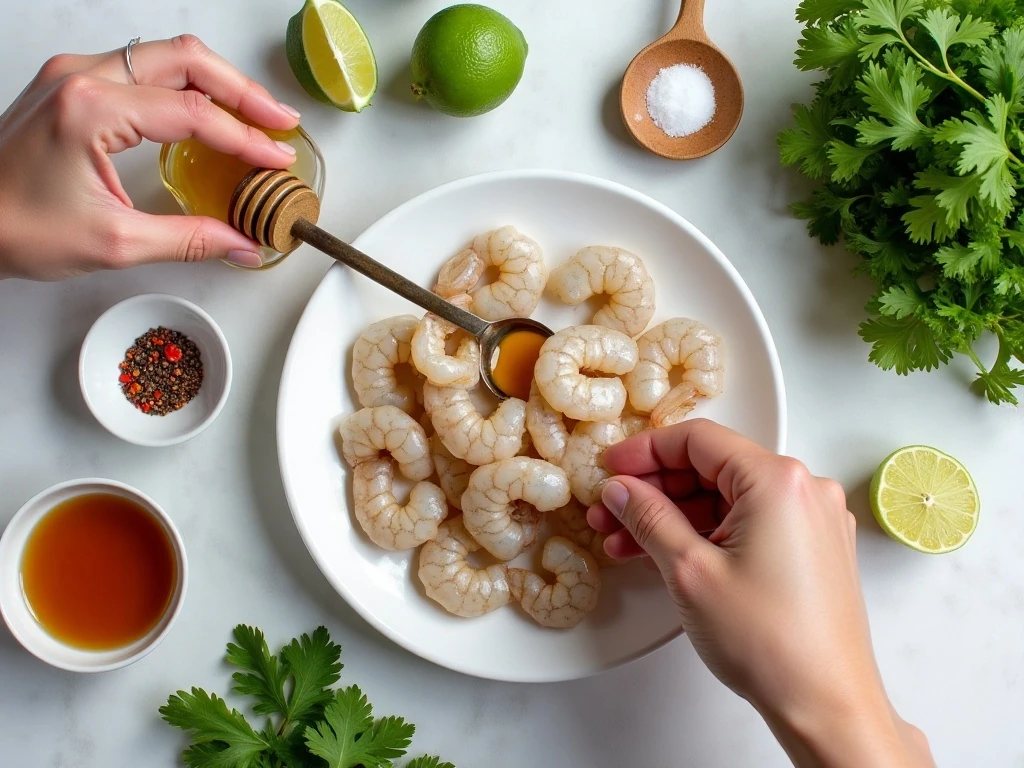 Ingredients for quick and easy honey lime shrimp