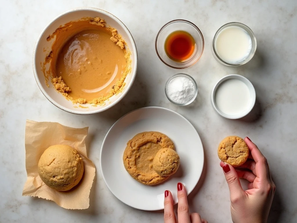 Ingredients for quick peanut butter sandwich cookies