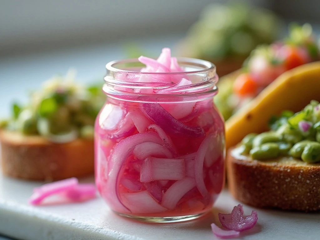 Quick-pickled Vidalia onions served with tacos and avocado toast