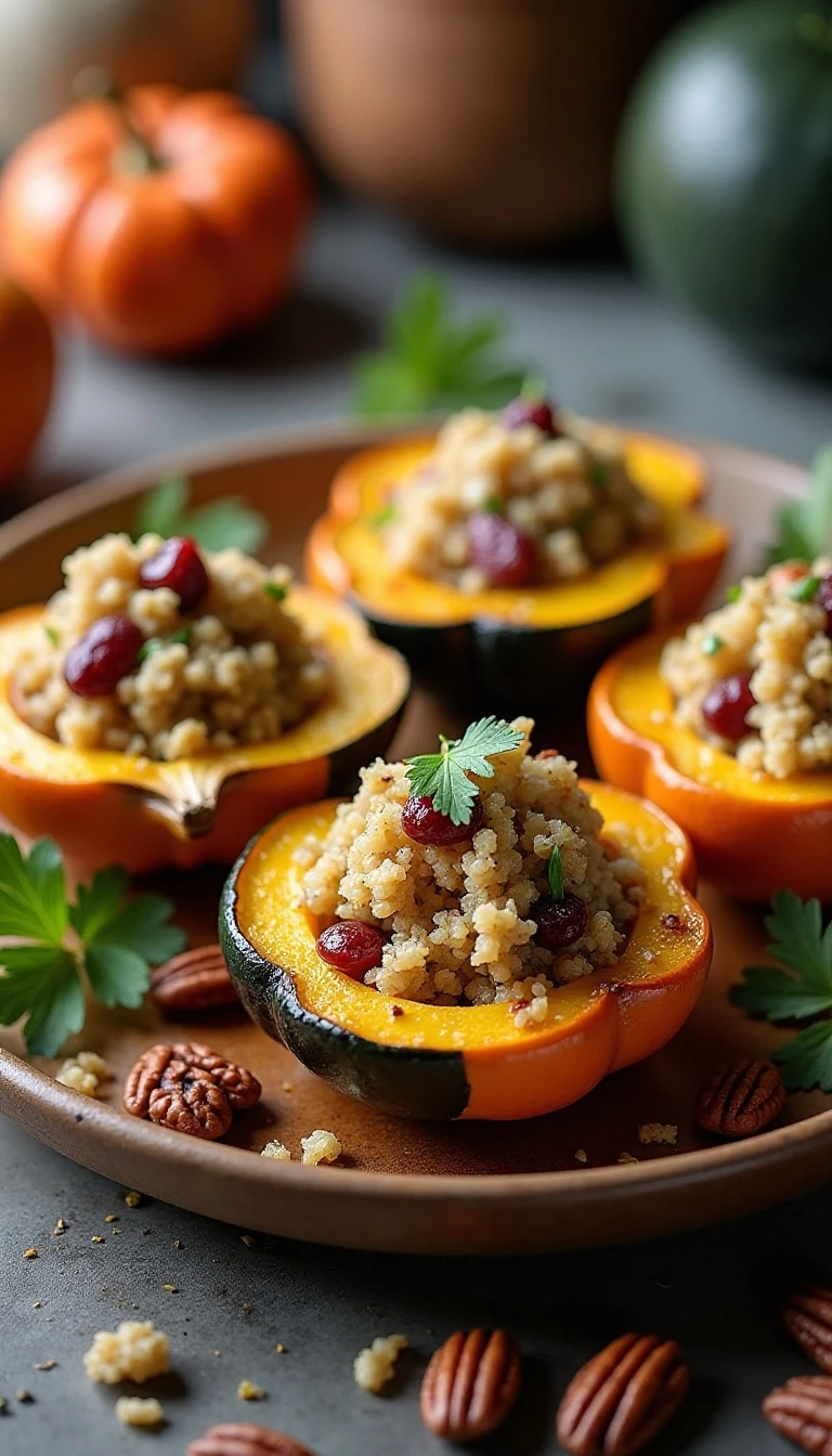 Quinoa and Apple Stuffed Acorn Squash Recipe