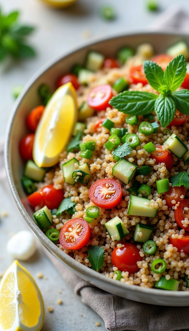 Easy Quinoa Tabbouleh Salad Recipe with Fresh Herbs and Lemon