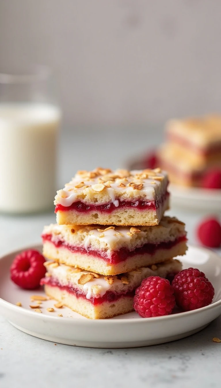 Easy Raspberry Bars with Almonds Recipe