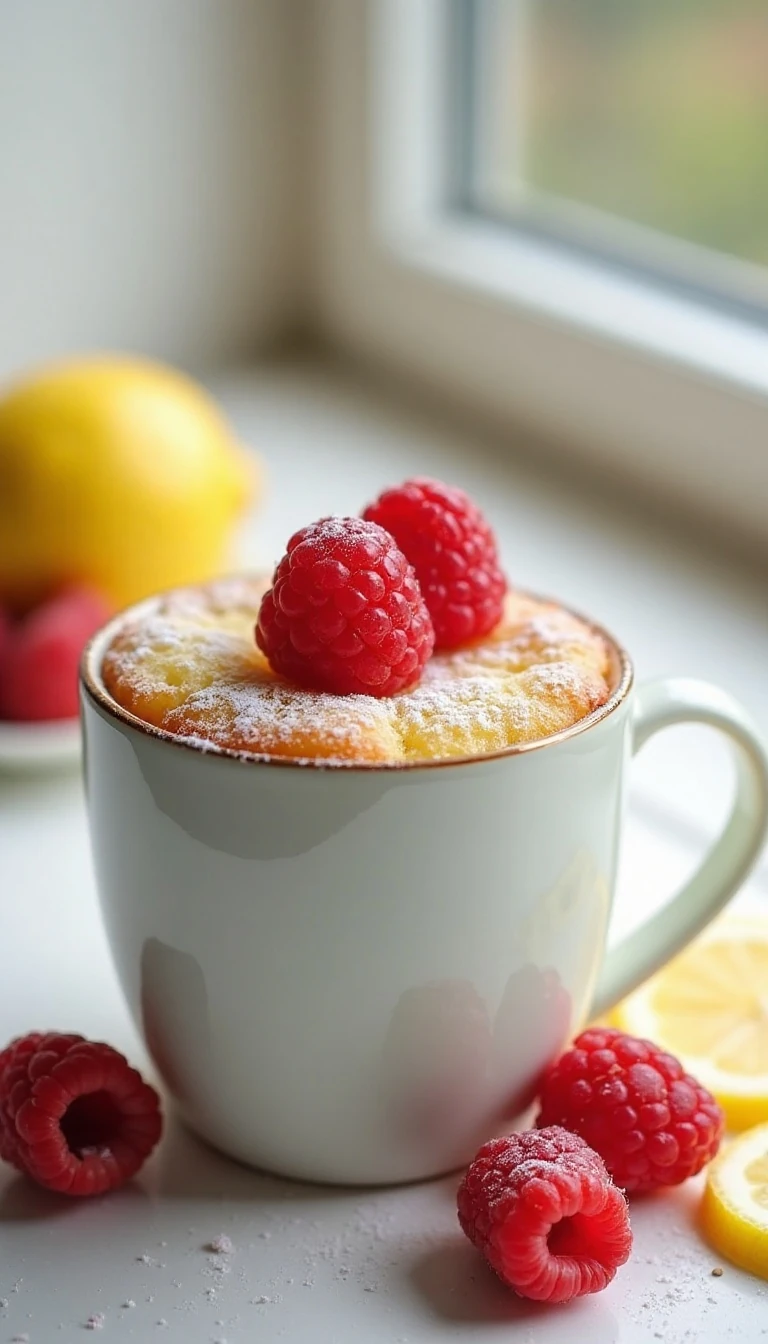 Raspberry Lemon Mug Cake Recipe in Minutes