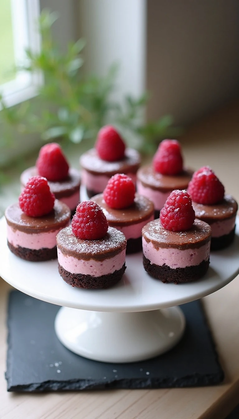 Raspberry Tuxedo Mini Cheesecakes Recipe