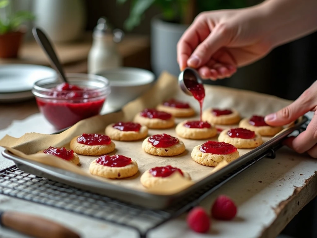 Filled raspberry cookies ready to bake