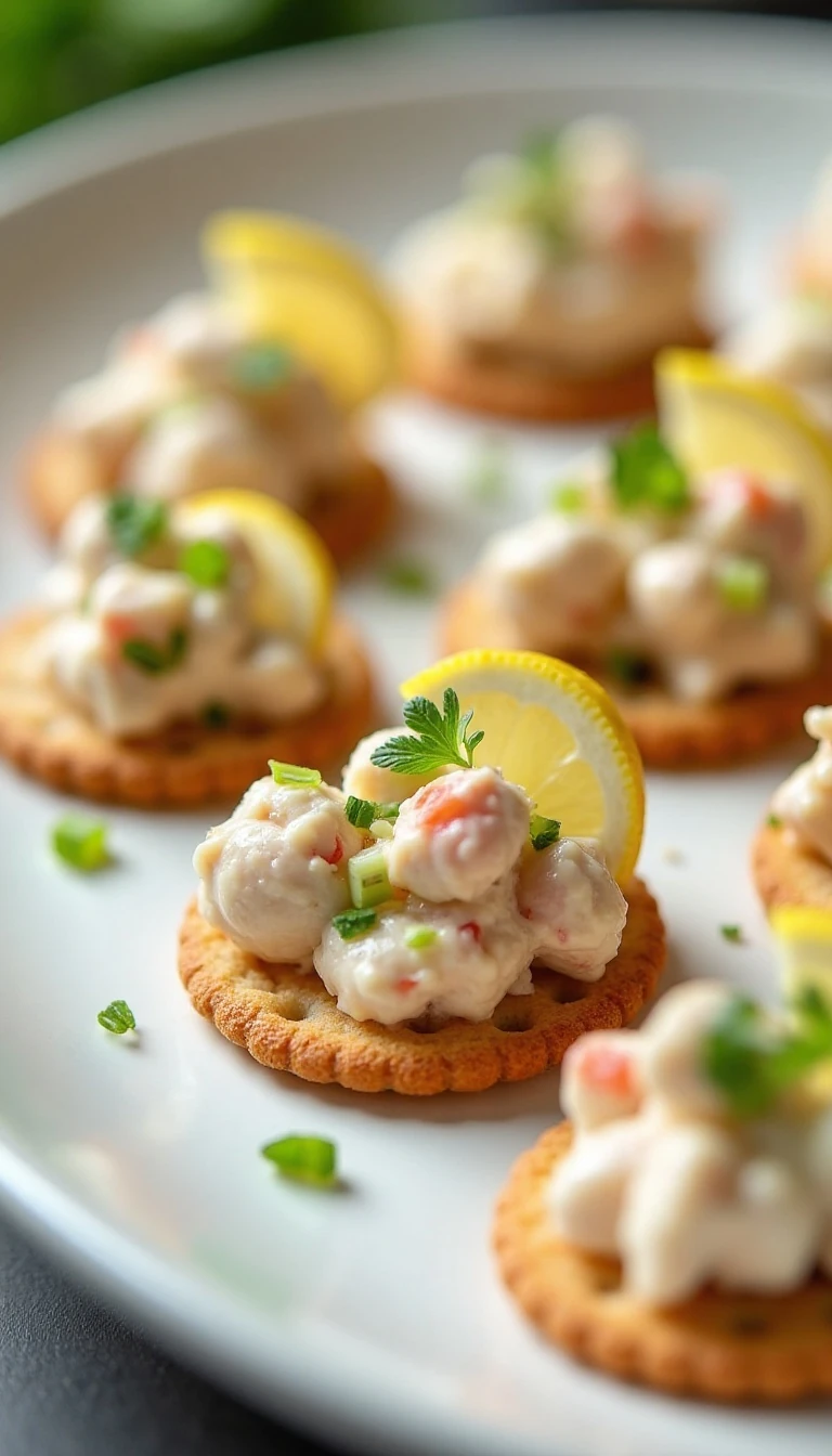 Easy Real Crab Meat Salad Cracker Appetizer Recipe
