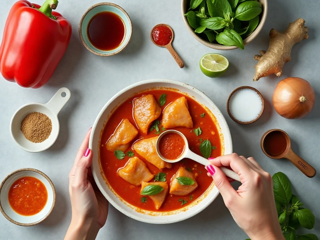 Ingredients for easy Thai red chicken curry