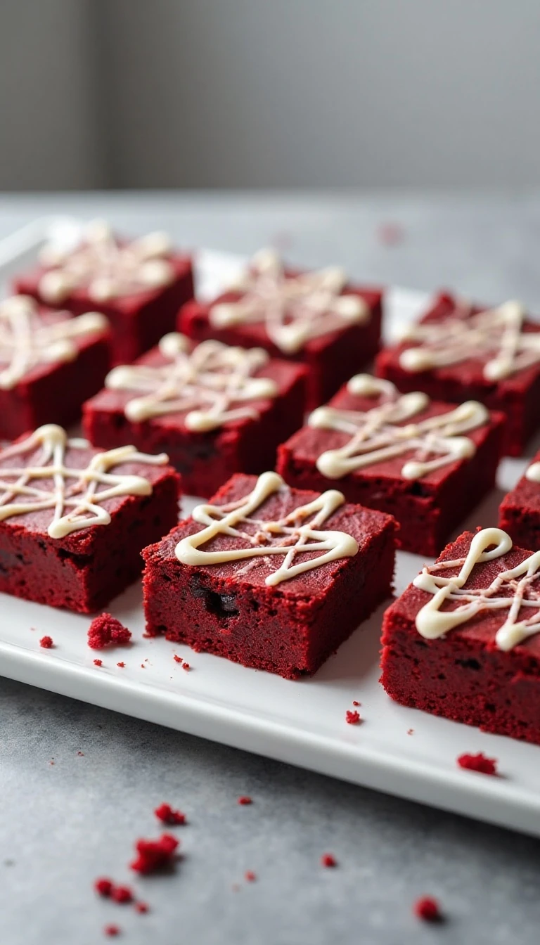 Red Velvet Brownies with Cream Cheese Drizzle Recipe