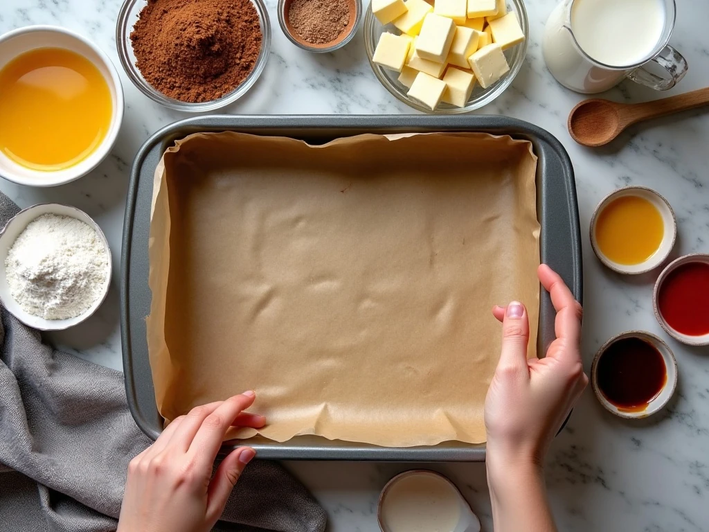 Ingredients for red velvet brownies and cream cheese drizzle