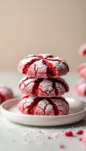 Easy Red Velvet Crinkle Cookies Recipe with Cake Mix