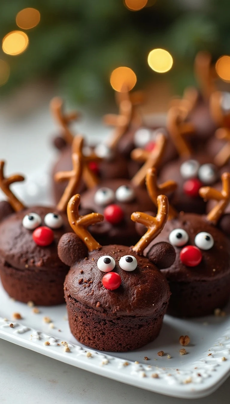Easy Reindeer Brownies Recipe for Christmas