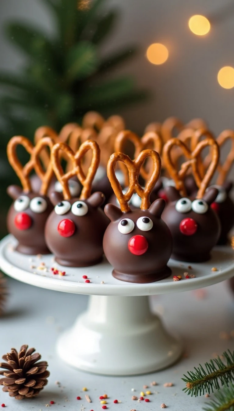 Adorable Reindeer Cakes on a Stick: Easy Christmas Treats