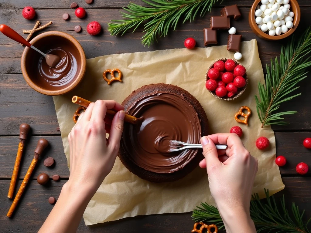 Ingredients for chocolate reindeer cake pops
