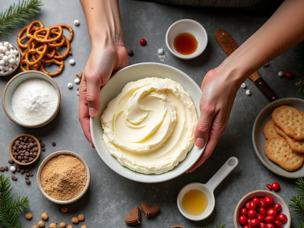 Ingredients for a no-bake reindeer dessert ball