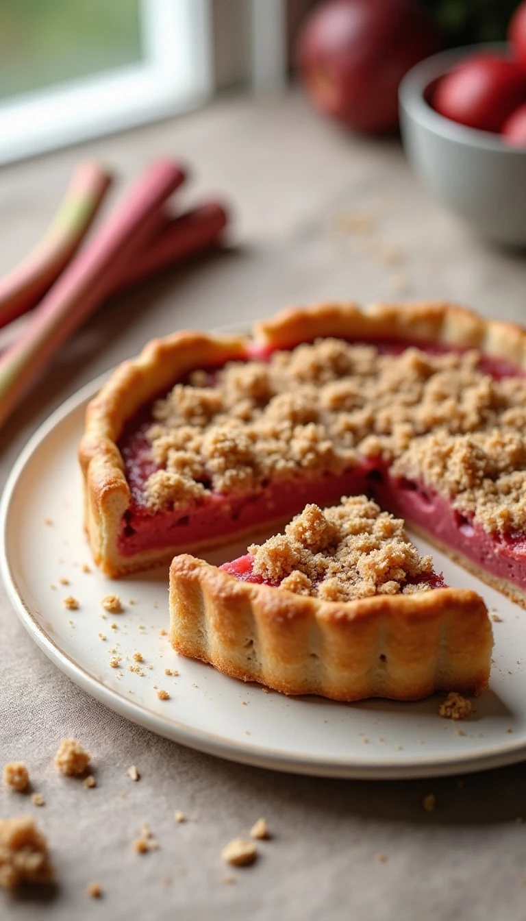 Rhubarb Crumble Tart: A Perfectly Rustic Dessert